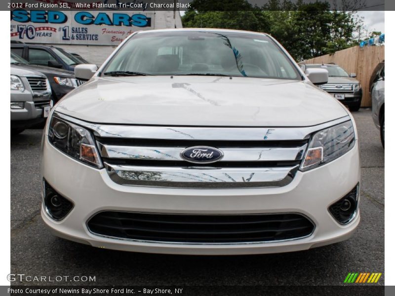 White Platinum Tri-Coat / Charcoal Black 2012 Ford Fusion SEL