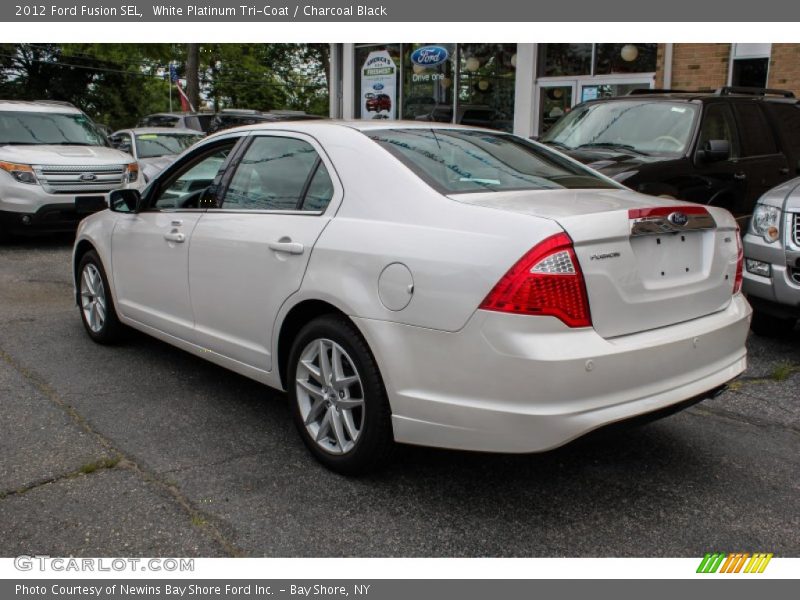 White Platinum Tri-Coat / Charcoal Black 2012 Ford Fusion SEL