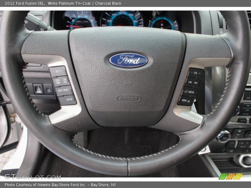 White Platinum Tri-Coat / Charcoal Black 2012 Ford Fusion SEL