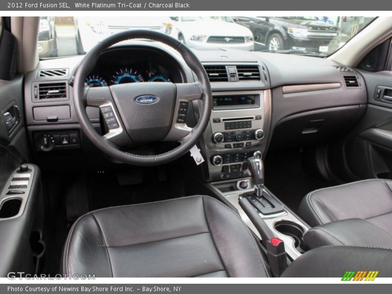 White Platinum Tri-Coat / Charcoal Black 2012 Ford Fusion SEL