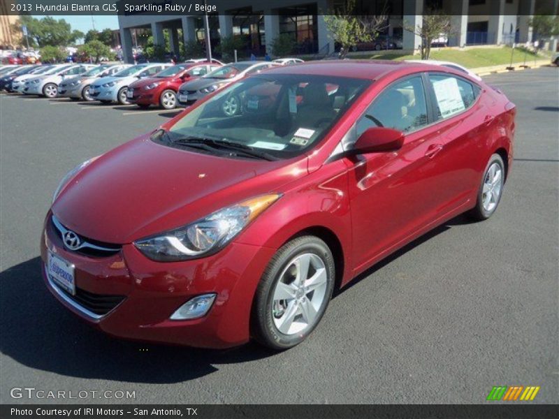 Sparkling Ruby / Beige 2013 Hyundai Elantra GLS