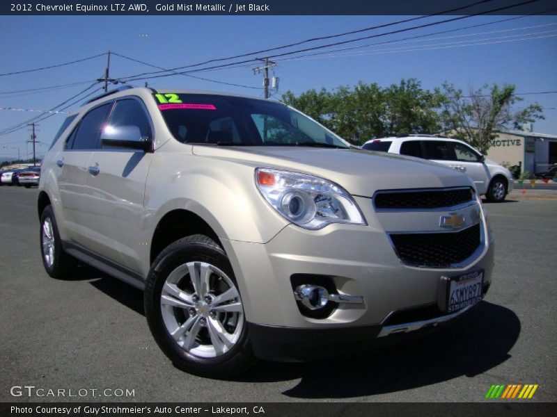 Gold Mist Metallic / Jet Black 2012 Chevrolet Equinox LTZ AWD