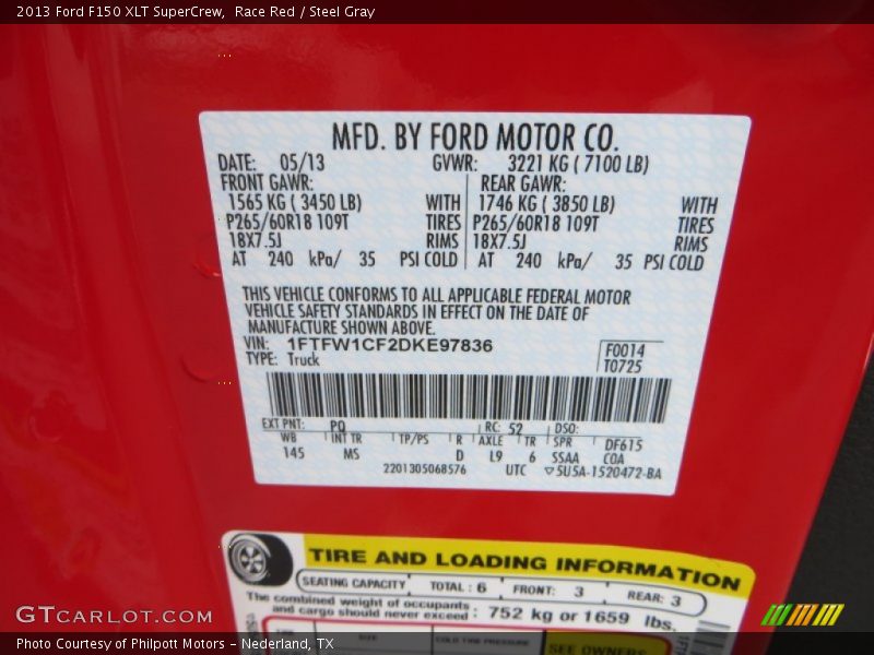 Race Red / Steel Gray 2013 Ford F150 XLT SuperCrew
