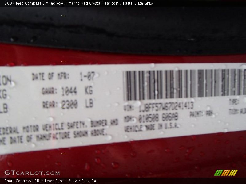 Inferno Red Crystal Pearlcoat / Pastel Slate Gray 2007 Jeep Compass Limited 4x4