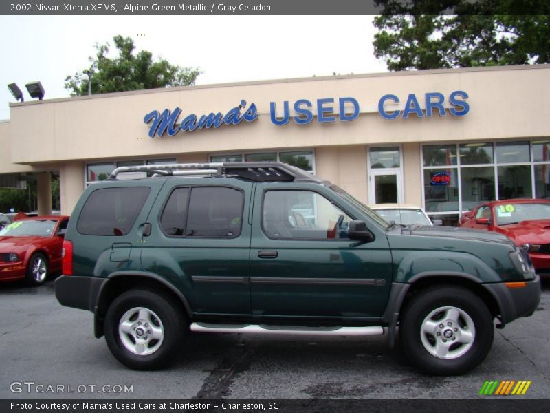 Alpine Green Metallic / Gray Celadon 2002 Nissan Xterra XE V6
