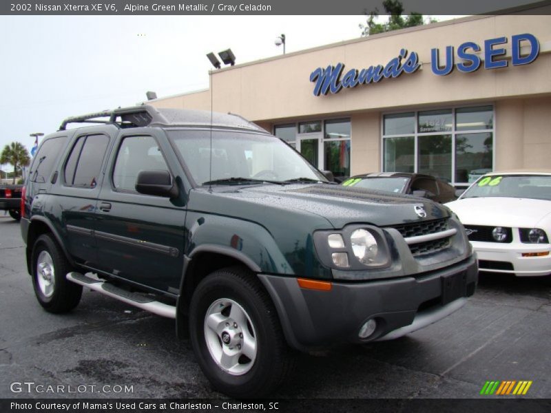 Alpine Green Metallic / Gray Celadon 2002 Nissan Xterra XE V6