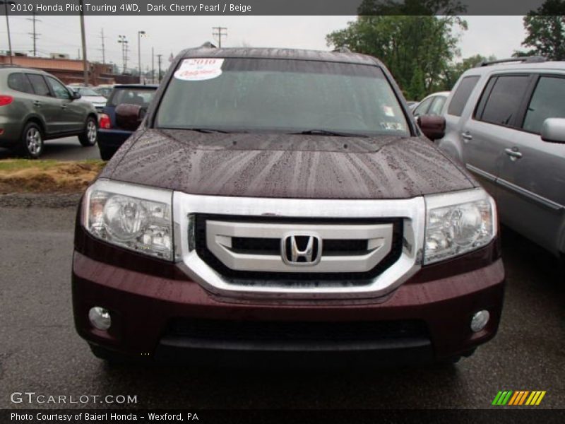 Dark Cherry Pearl / Beige 2010 Honda Pilot Touring 4WD