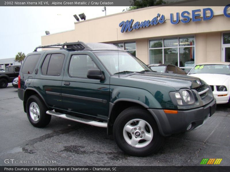 Alpine Green Metallic / Gray Celadon 2002 Nissan Xterra XE V6