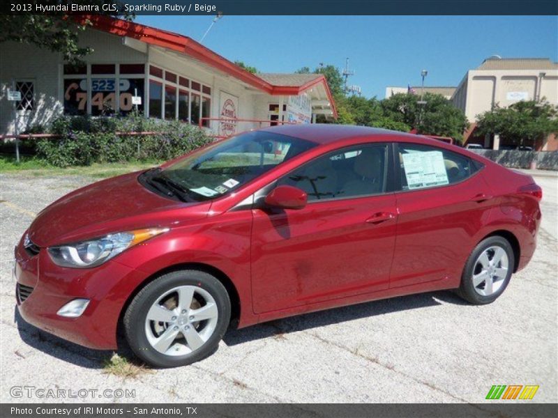 Sparkling Ruby / Beige 2013 Hyundai Elantra GLS
