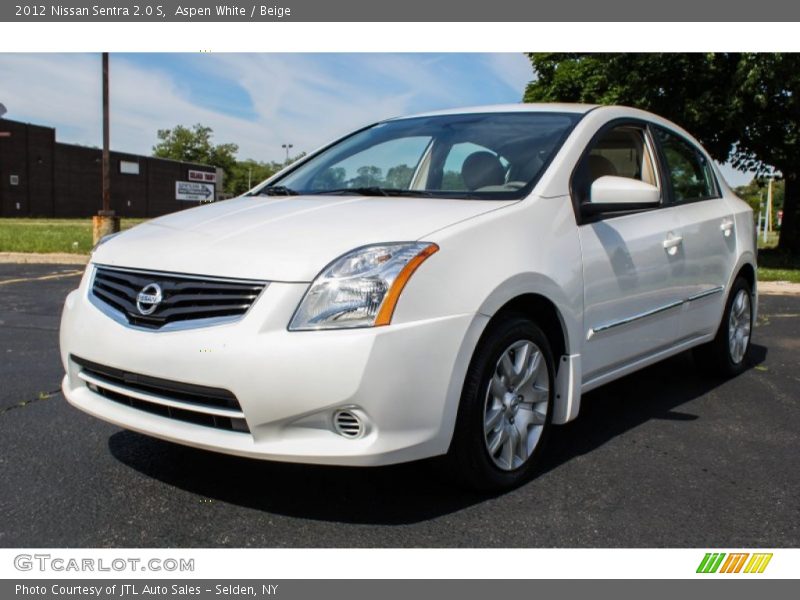 Aspen White / Beige 2012 Nissan Sentra 2.0 S