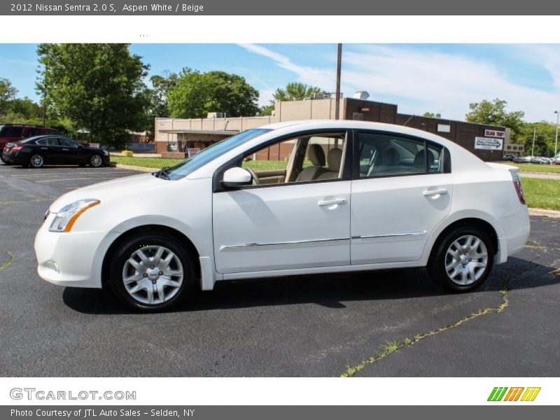 Aspen White / Beige 2012 Nissan Sentra 2.0 S