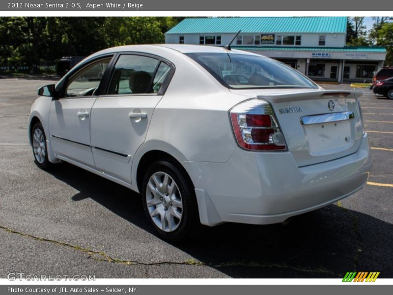 Aspen White / Beige 2012 Nissan Sentra 2.0 S