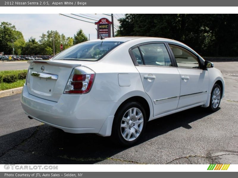 Aspen White / Beige 2012 Nissan Sentra 2.0 S
