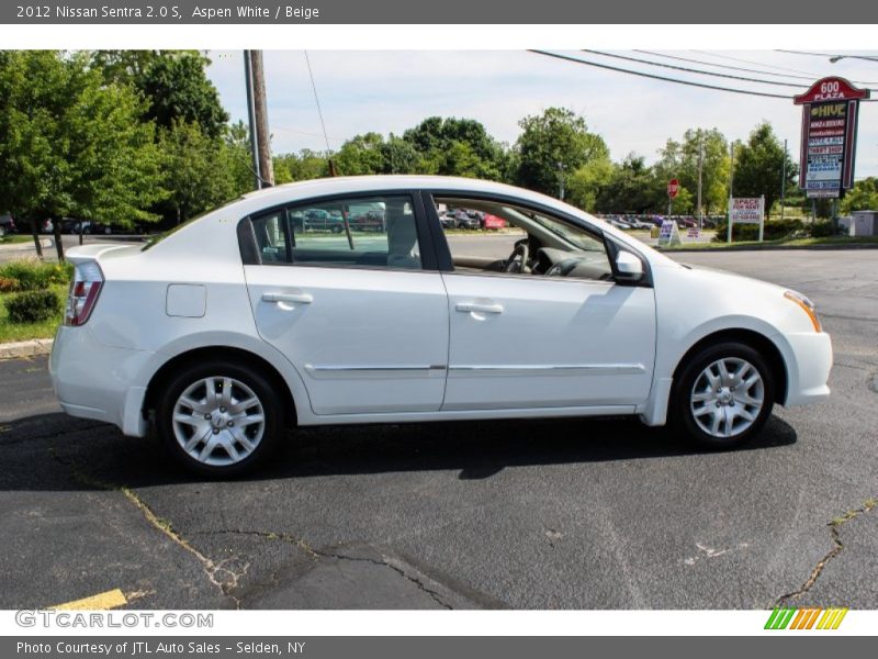 Aspen White / Beige 2012 Nissan Sentra 2.0 S