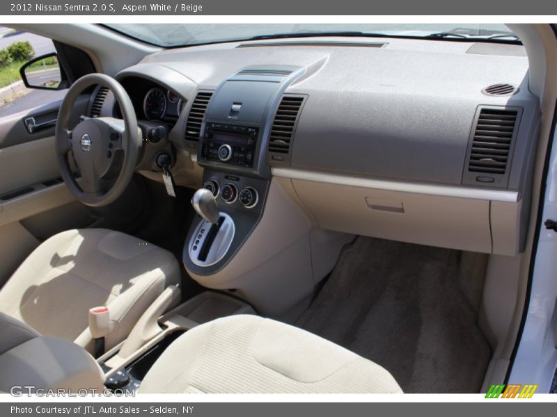 Aspen White / Beige 2012 Nissan Sentra 2.0 S