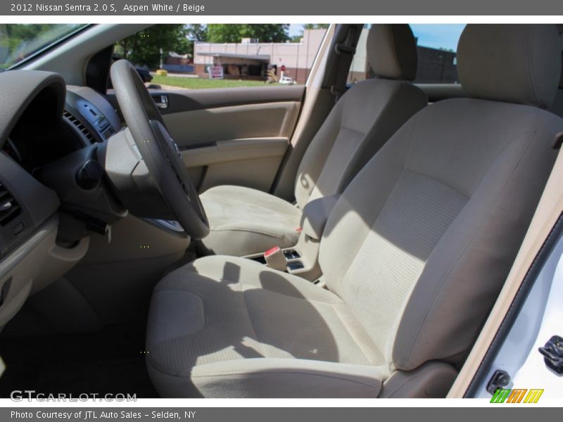 Aspen White / Beige 2012 Nissan Sentra 2.0 S