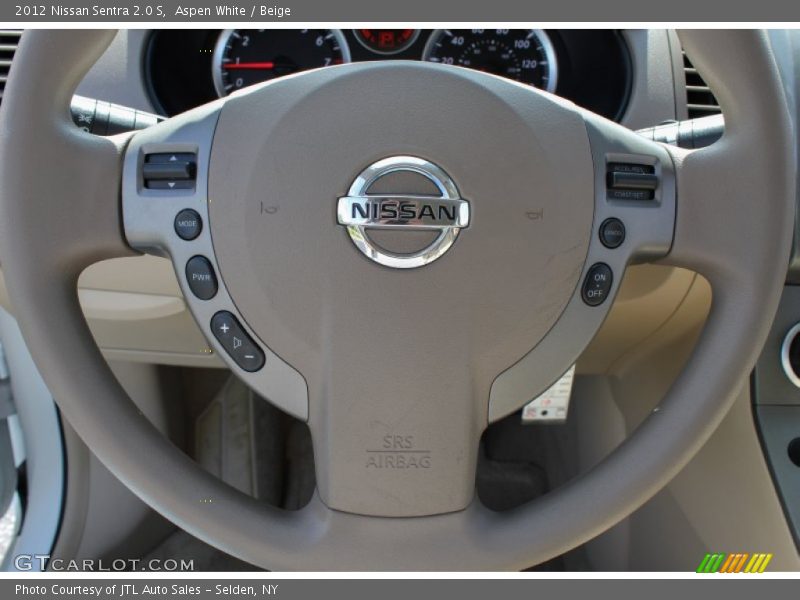 Aspen White / Beige 2012 Nissan Sentra 2.0 S