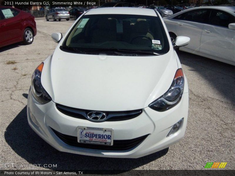 Shimmering White / Beige 2013 Hyundai Elantra GLS