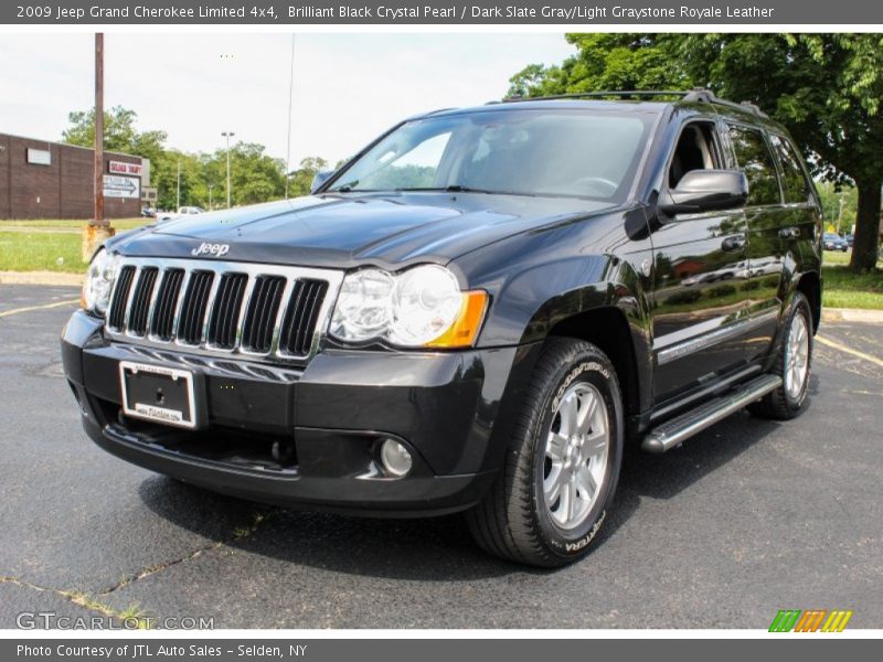 Brilliant Black Crystal Pearl / Dark Slate Gray/Light Graystone Royale Leather 2009 Jeep Grand Cherokee Limited 4x4