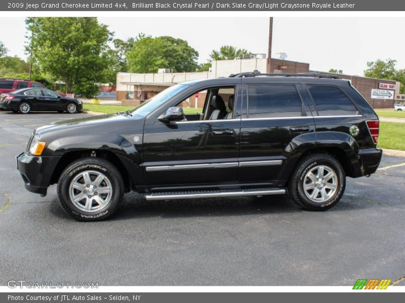 Brilliant Black Crystal Pearl / Dark Slate Gray/Light Graystone Royale Leather 2009 Jeep Grand Cherokee Limited 4x4