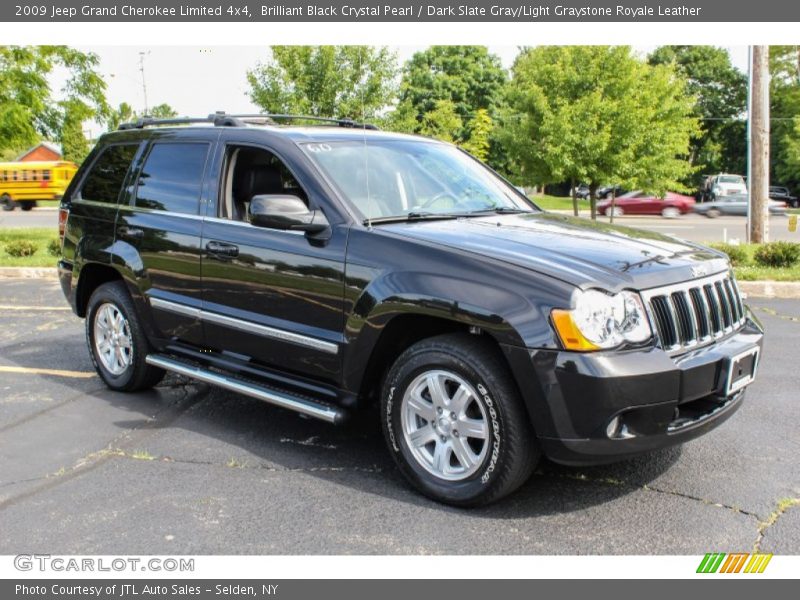 Brilliant Black Crystal Pearl / Dark Slate Gray/Light Graystone Royale Leather 2009 Jeep Grand Cherokee Limited 4x4