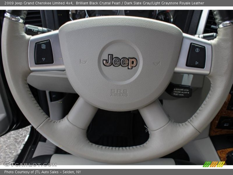 Brilliant Black Crystal Pearl / Dark Slate Gray/Light Graystone Royale Leather 2009 Jeep Grand Cherokee Limited 4x4