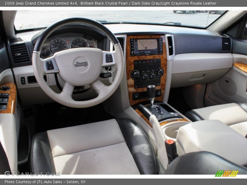 Brilliant Black Crystal Pearl / Dark Slate Gray/Light Graystone Royale Leather 2009 Jeep Grand Cherokee Limited 4x4