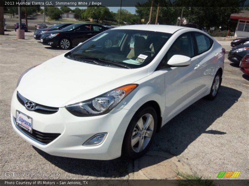 Shimmering White / Beige 2013 Hyundai Elantra GLS