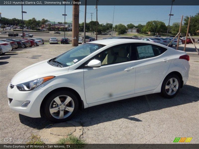 Shimmering White / Beige 2013 Hyundai Elantra GLS