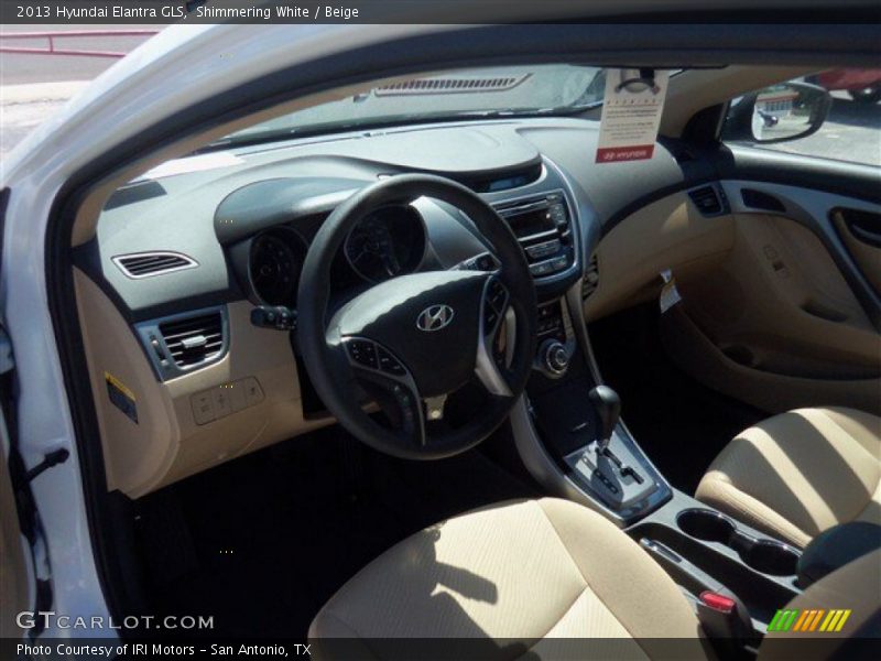 Shimmering White / Beige 2013 Hyundai Elantra GLS