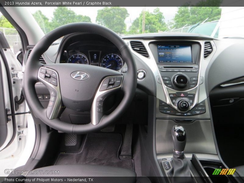 Porcelain White Pearl / Graphite Black 2013 Hyundai Azera