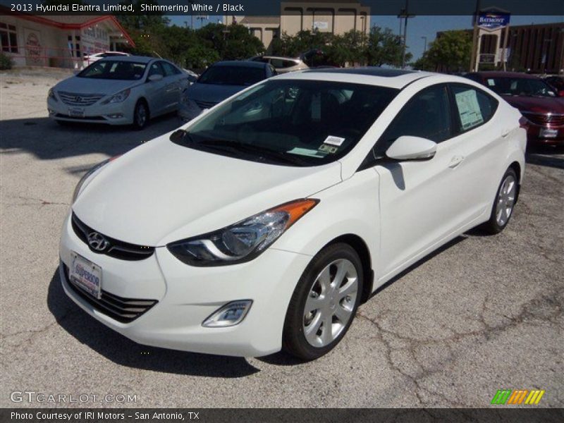 Shimmering White / Black 2013 Hyundai Elantra Limited