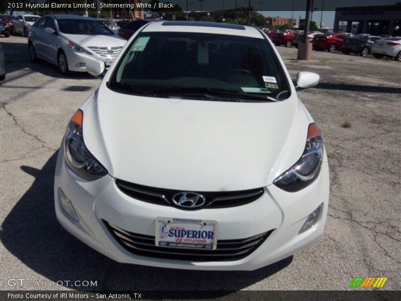 Shimmering White / Black 2013 Hyundai Elantra Limited