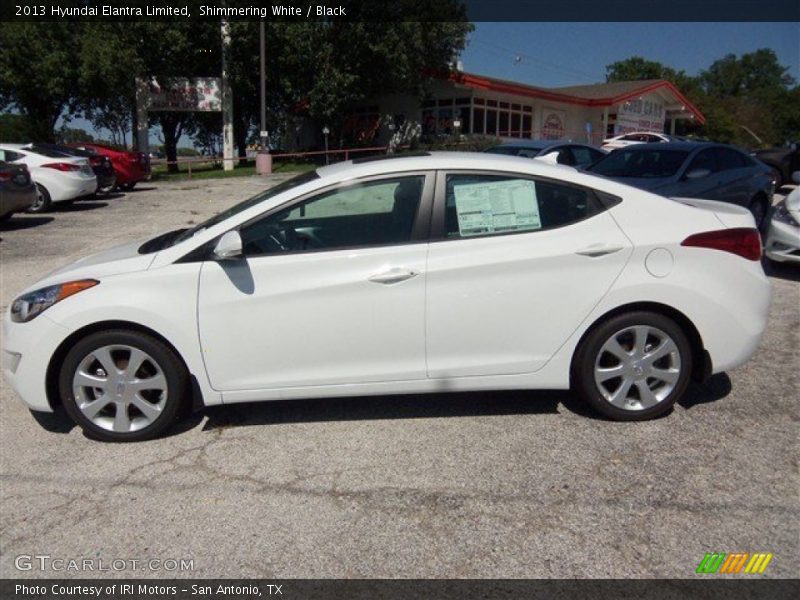 Shimmering White / Black 2013 Hyundai Elantra Limited
