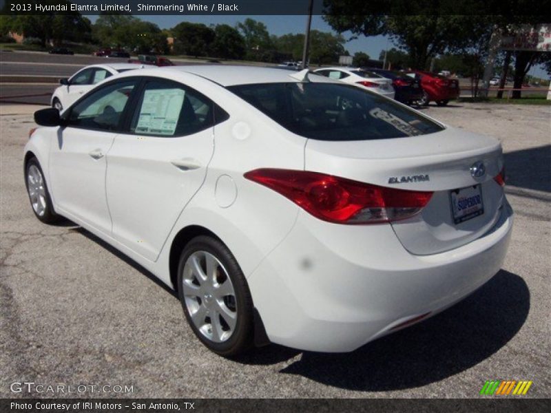 Shimmering White / Black 2013 Hyundai Elantra Limited