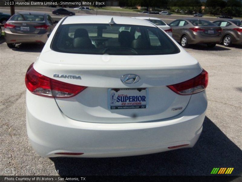 Shimmering White / Black 2013 Hyundai Elantra Limited
