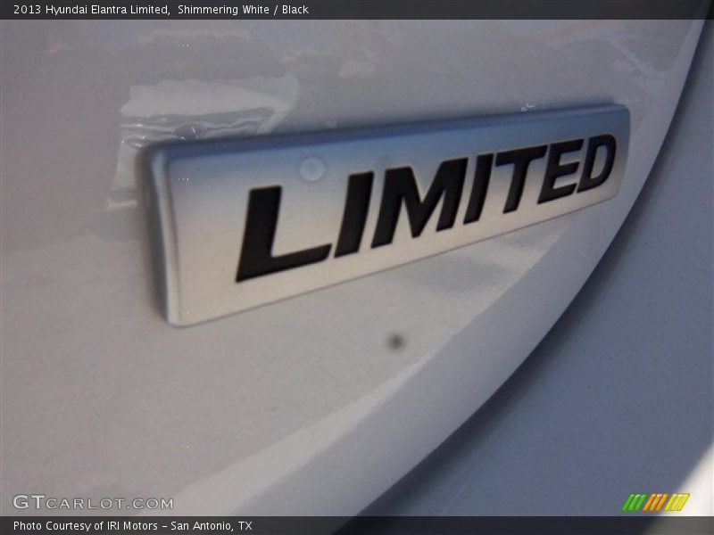 Shimmering White / Black 2013 Hyundai Elantra Limited