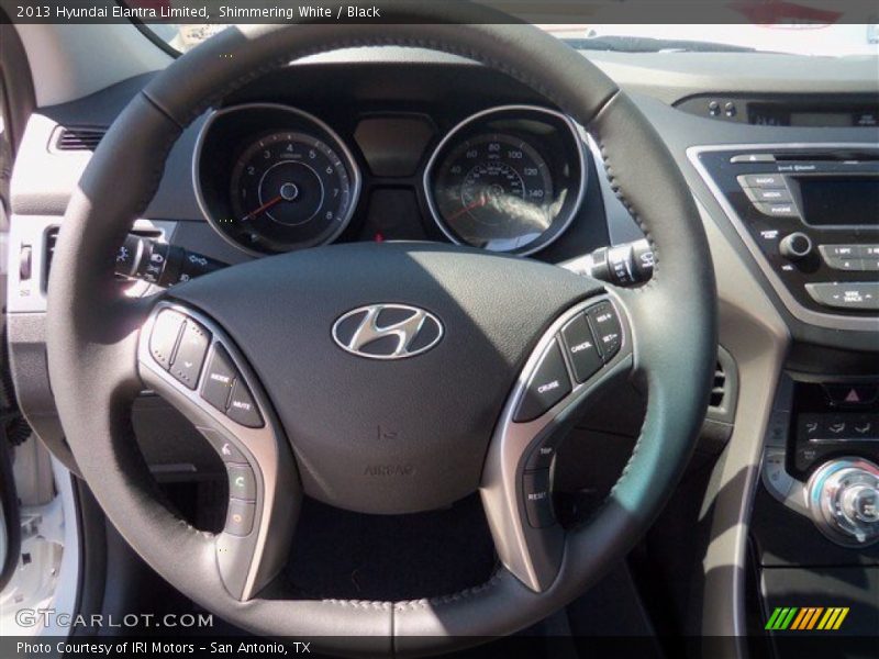 Shimmering White / Black 2013 Hyundai Elantra Limited