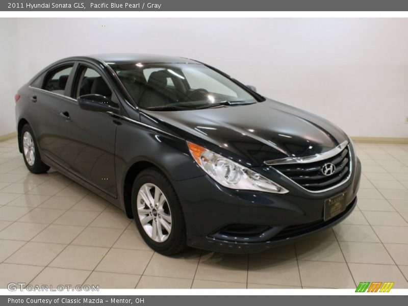 Pacific Blue Pearl / Gray 2011 Hyundai Sonata GLS