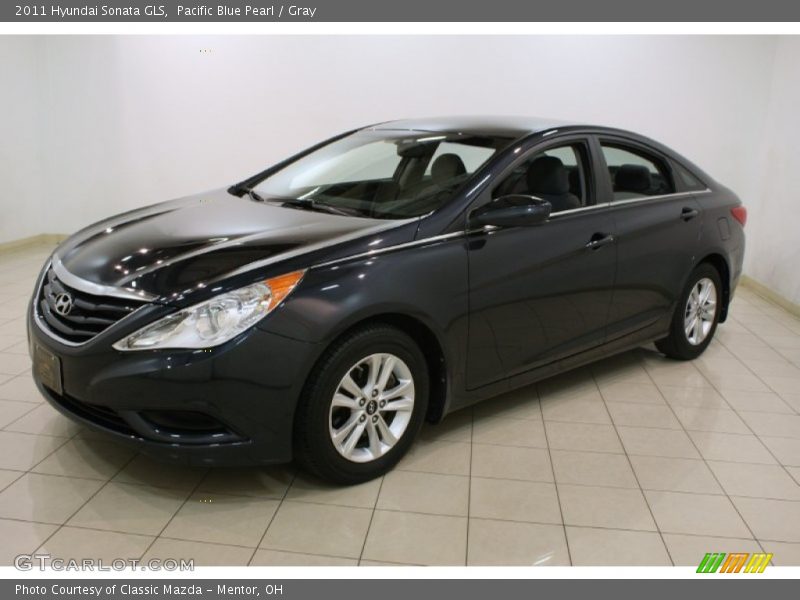 Pacific Blue Pearl / Gray 2011 Hyundai Sonata GLS
