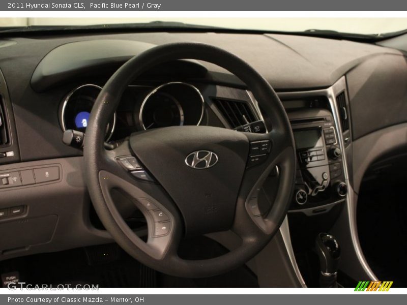 Pacific Blue Pearl / Gray 2011 Hyundai Sonata GLS