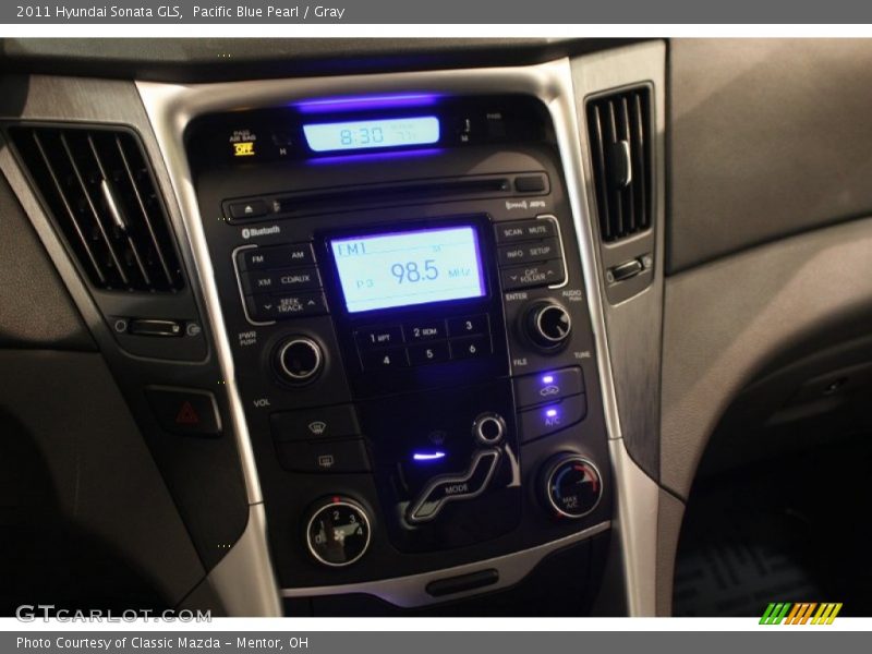 Pacific Blue Pearl / Gray 2011 Hyundai Sonata GLS