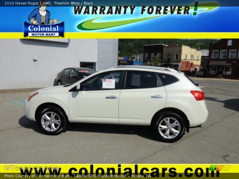 Phantom White / Black 2010 Nissan Rogue S AWD