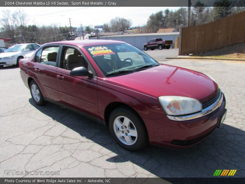 Sport Red Metallic / Gray 2004 Chevrolet Malibu LS V6 Sedan