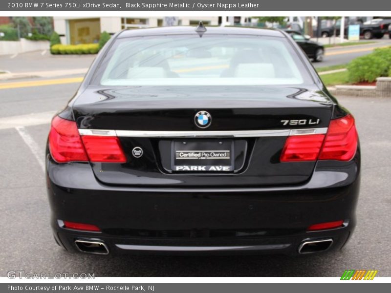Black Sapphire Metallic / Oyster Nappa Leather 2010 BMW 7 Series 750Li xDrive Sedan