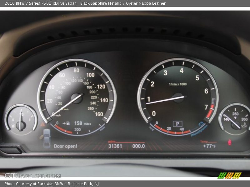 Black Sapphire Metallic / Oyster Nappa Leather 2010 BMW 7 Series 750Li xDrive Sedan