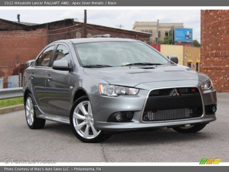 Apex Silver Metallic / Black 2012 Mitsubishi Lancer RALLIART AWD