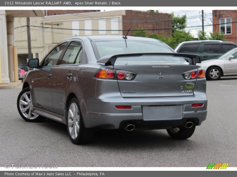 Apex Silver Metallic / Black 2012 Mitsubishi Lancer RALLIART AWD