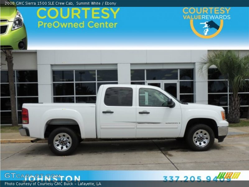 Summit White / Ebony 2008 GMC Sierra 1500 SLE Crew Cab