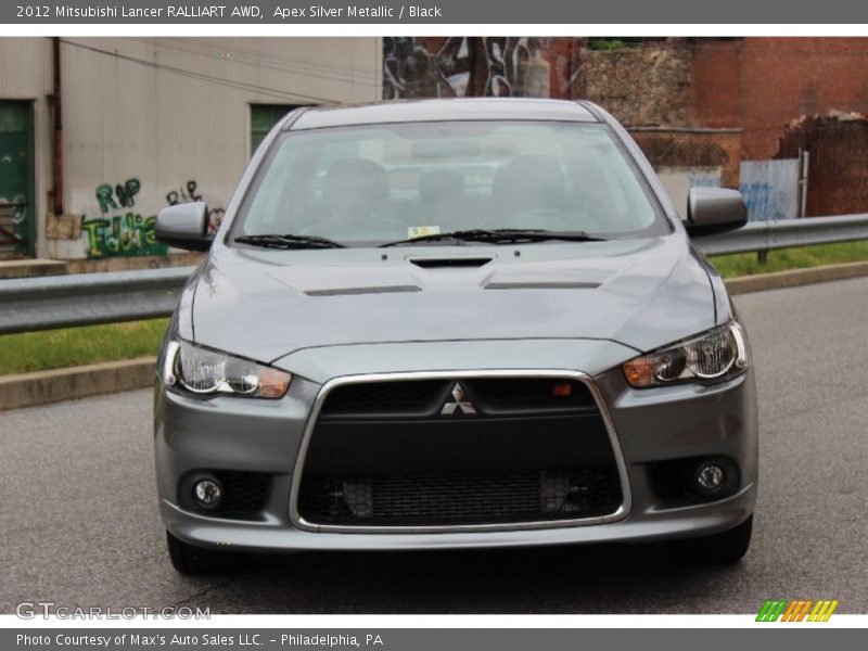 Apex Silver Metallic / Black 2012 Mitsubishi Lancer RALLIART AWD
